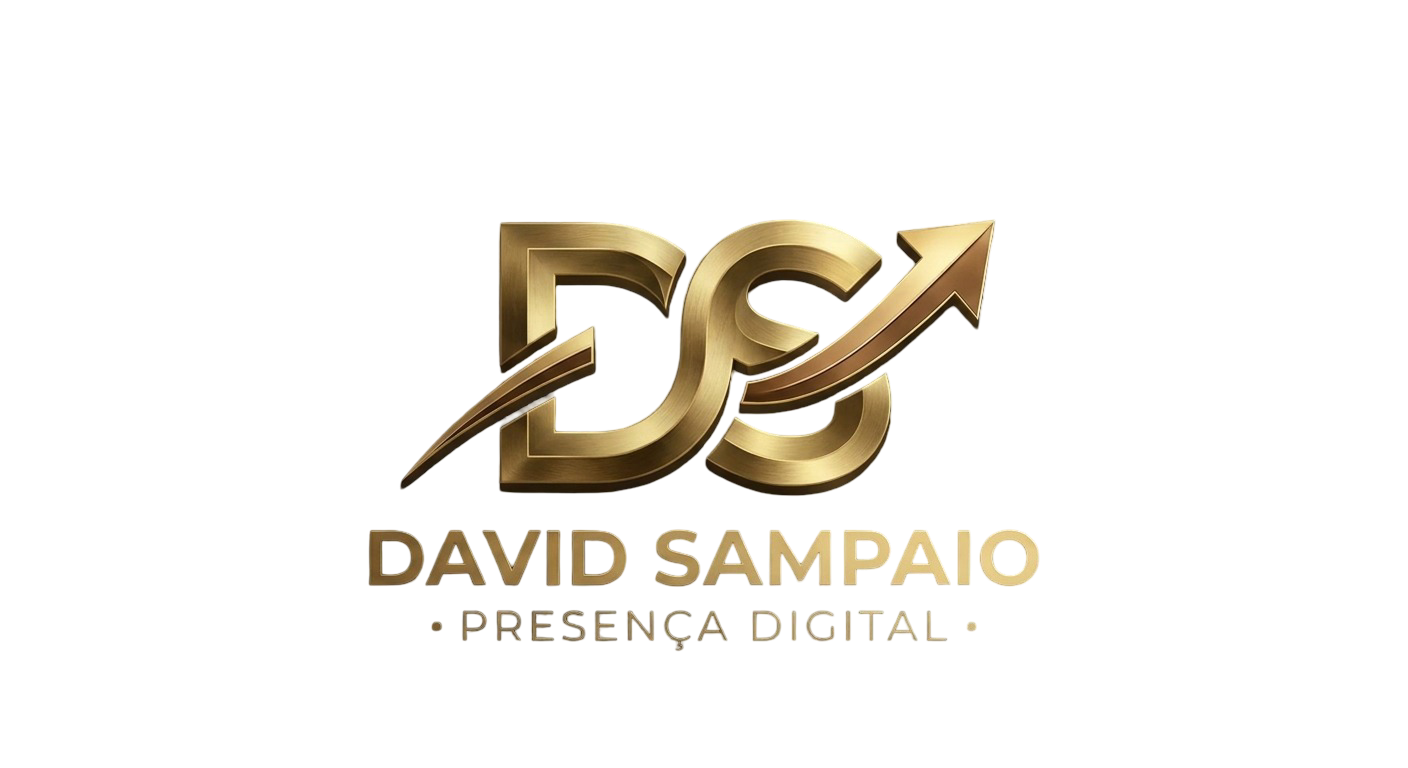 Logotipo dourado da DS Presença Digital